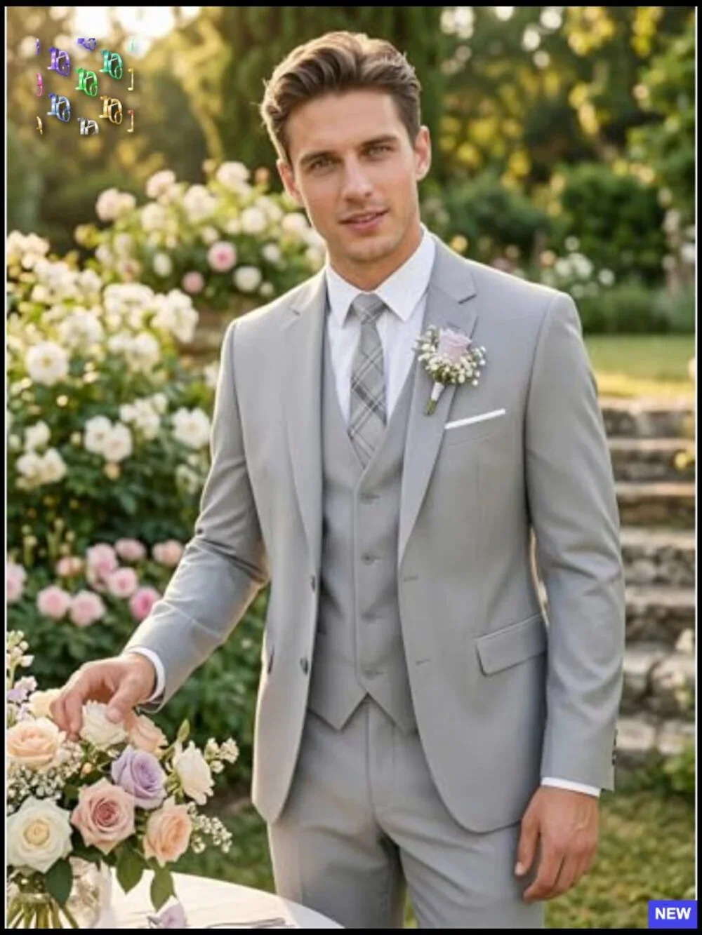 Slim Fit Three-Piece Suit Formal Business Tuxedo Wedding Prom Groom